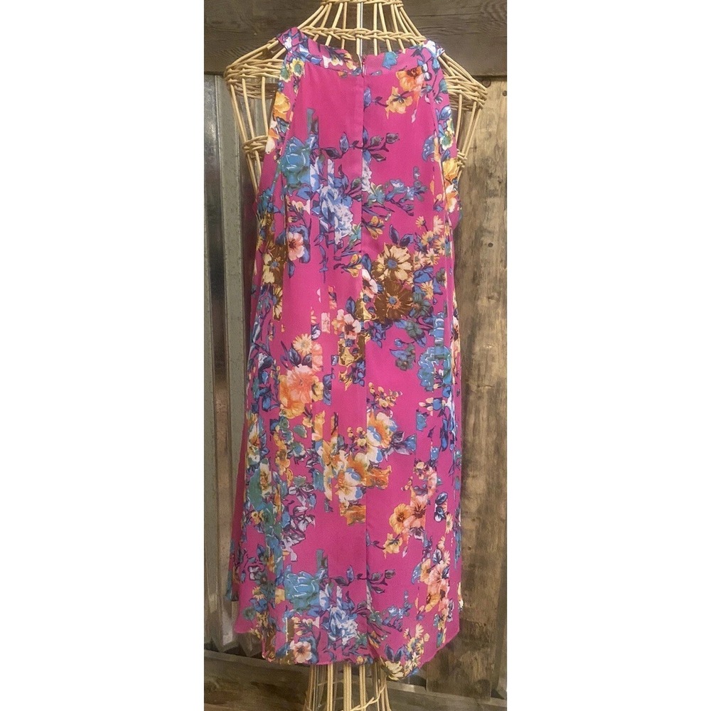 BETSEY Johnson Women's Small Dress Sleeveless Pink Floral Flare Fairy Travel - Picture 2 of 16